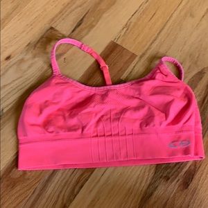 champion neon orange sports bra